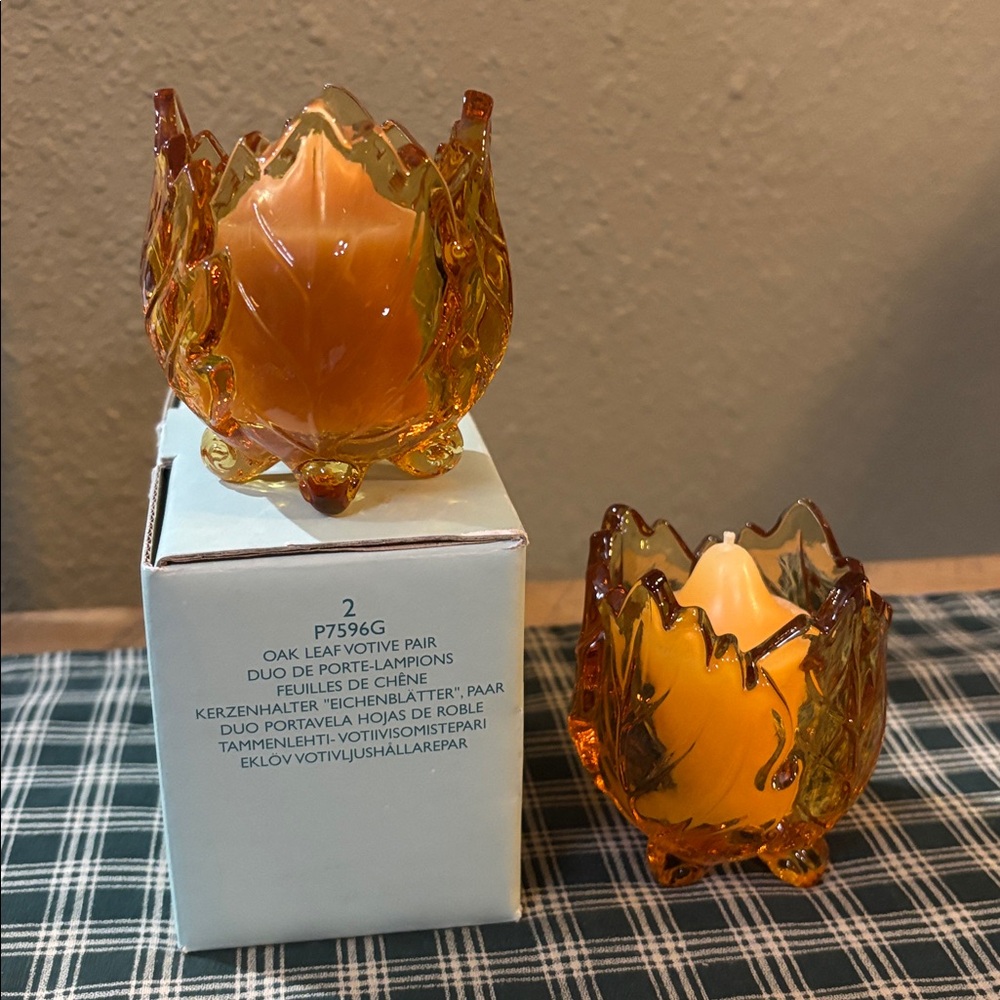 PartyLite- Oak Leaf Votive Pair - Picture 6 of 6